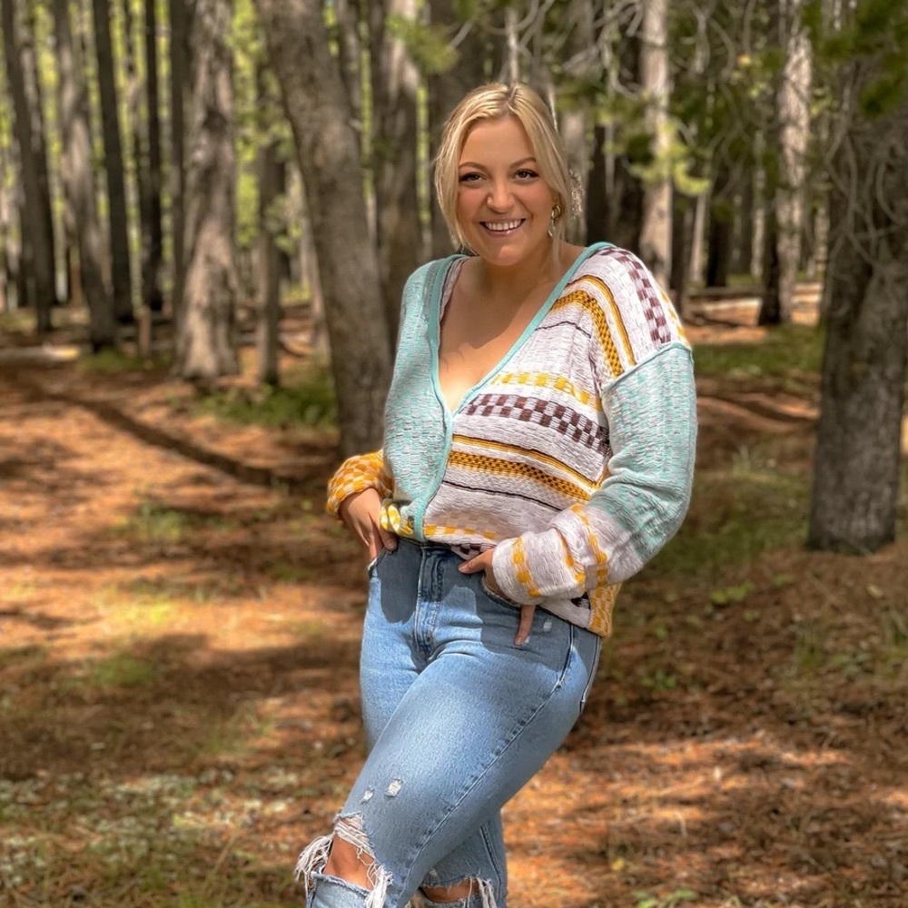 Colorful Striped Women's Cardigan